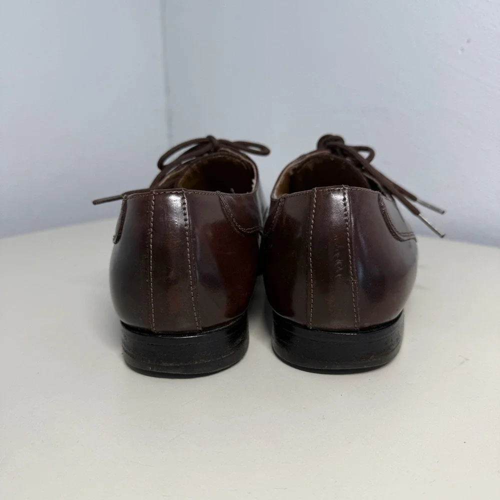 Giorgio Brutini Mens Brown Leather Imitation Braided Lace Up  Sz 8D  Dress Shoes